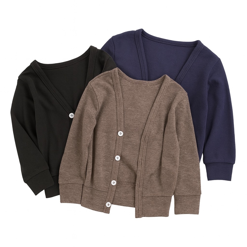 BUNDLE American Apparel Kids Cardigan Set - Black, Brown, Navy